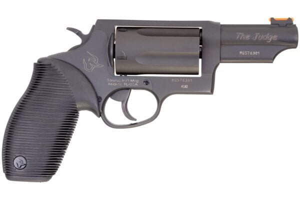 Taurus Judge Revolver - Matte Black | 45 Colt / 410 Ga | 3" Barrel | 5rd | Rubber Grip | Fiber Optic Sight