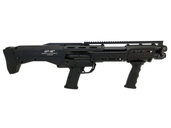 Standard Manufacturing DP-12 Pump Shotgun - Black | 12ga | 18 7/8" Double Barrel | 14rd | Ambidextrous safety and slide release