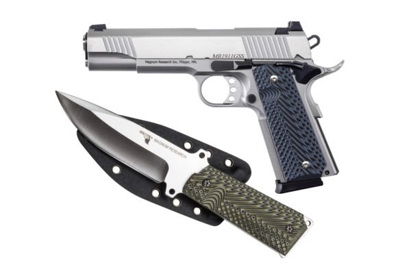 MAGNUM RESEARCH DE 1911 45ACP 5" SS W/KNIFE