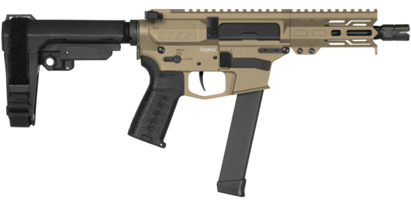 CMMG PISTOL, BANSHEE, MKGS, 9MM, 5", COYOTE TAN W/ADJ RIP BRACE