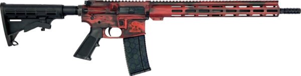 GLFA AR15 BATTLEWORN 223 WYLDE - 16" NIT BBL LIPSTICK RED