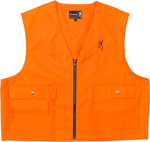 BROWNING JUNIOR SAFETY VEST - W/LOGO BLAZE ORANGE LARGE