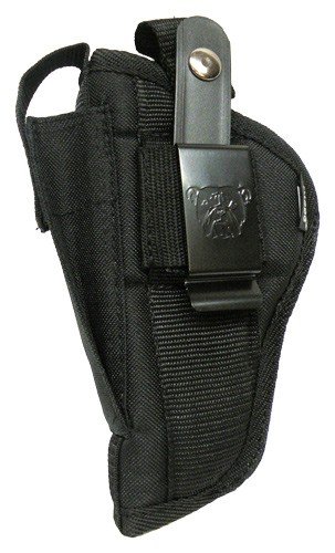 BULLDOG EXTREME SIDE HOLSTER - BLACK W/MAG POUCH COMPACT AUTO